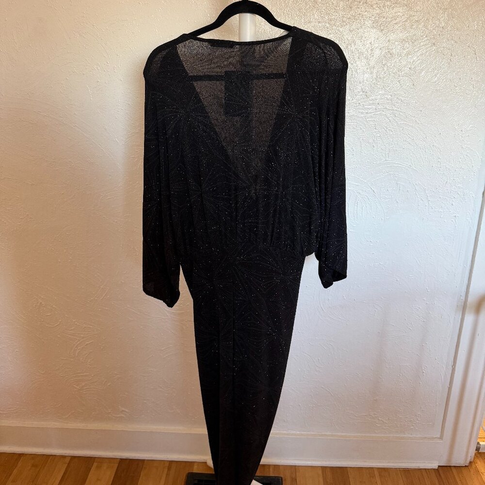 Fashion Nova - Black Midi Cocktail Dress - Size 1x